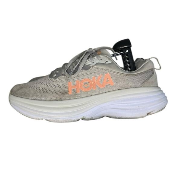 Women's Hoka One One Bondi 8 1127952-HMLR Mesh Running Sneaker Size 8.5 Gray - Picture 1 of 8